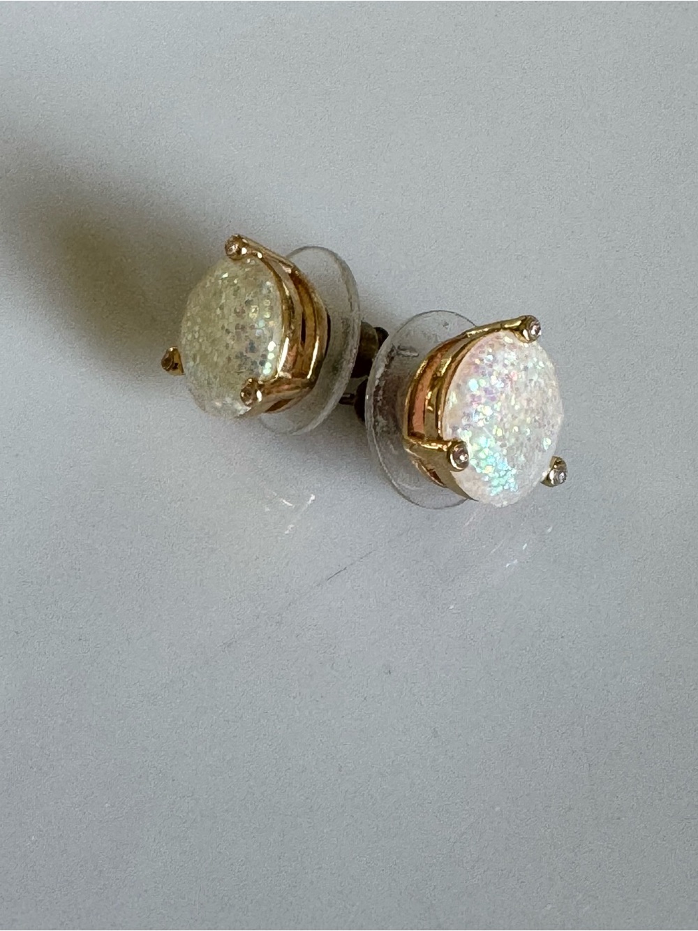 kate spade Rise And Shine Glitter Stud  in Opal. Earrings